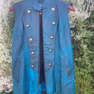 TRIBE AMERICA leather blue vest size 12